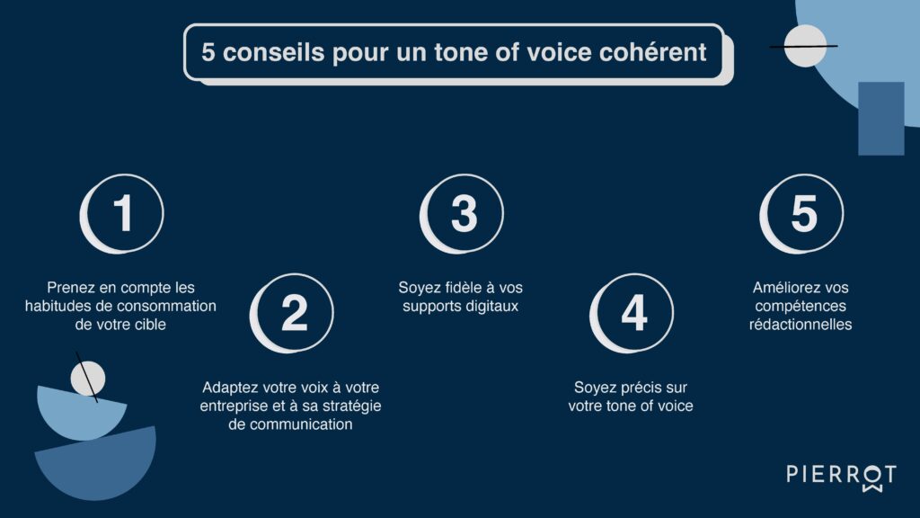 L'agence Pierrot vous partage ses 5 conseils clés pour adopter un tone of voice cohérent pour votre entreprise.