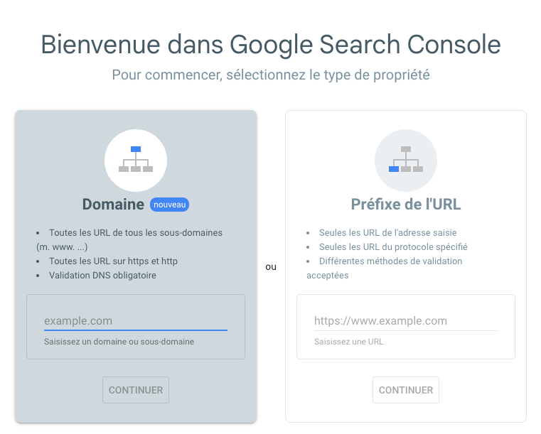 Outil Google Search Console pour analyser les performances des pages d'un site.