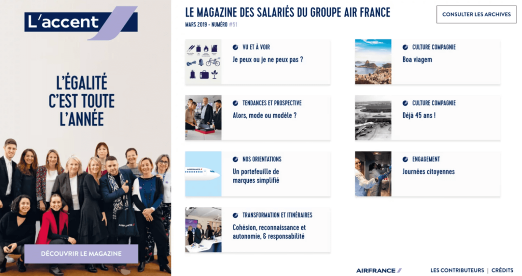 L'Accent : le magazine interne de la compagnie aérienne Air France 
