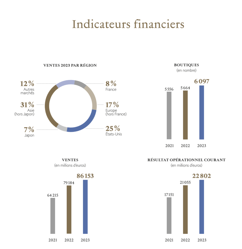 Rapport annuel de 2023 du groupe LVMH.