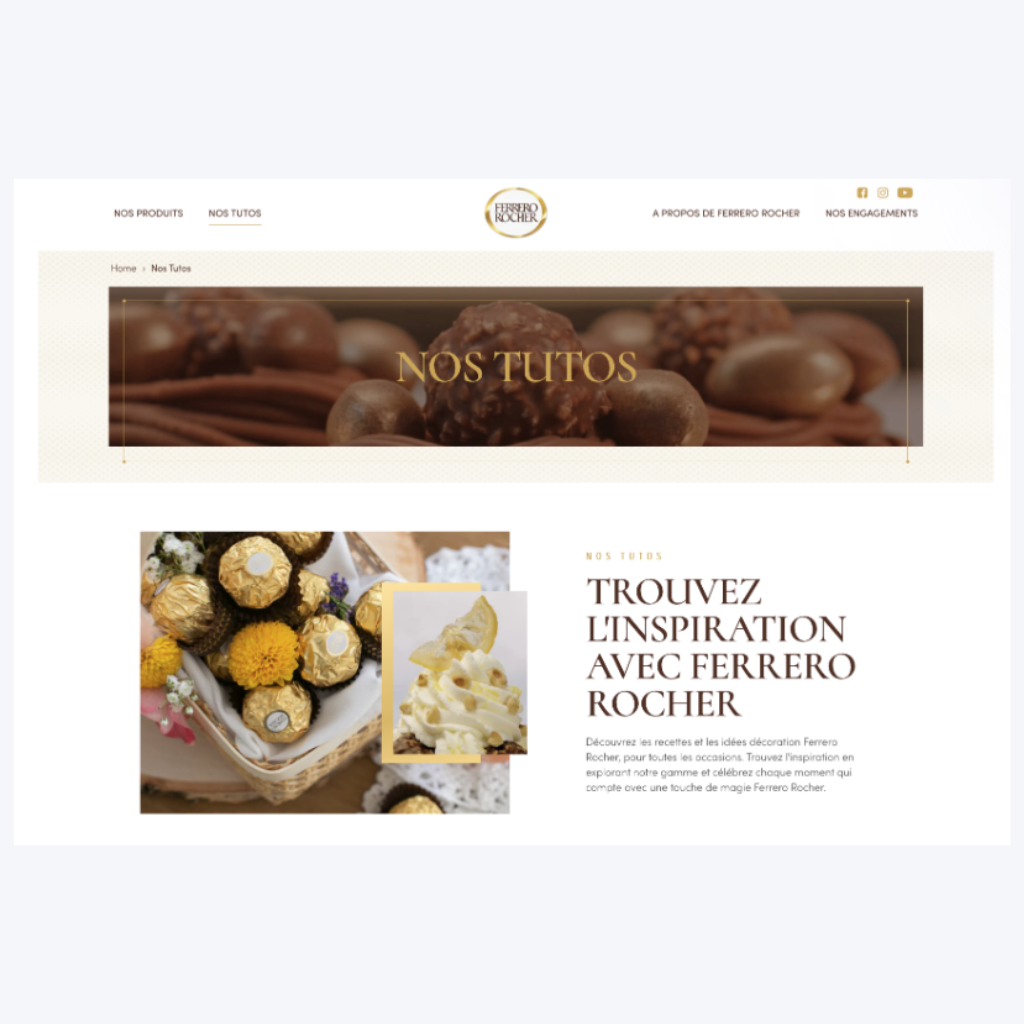 Brand content : site web Ferrero Rocher.