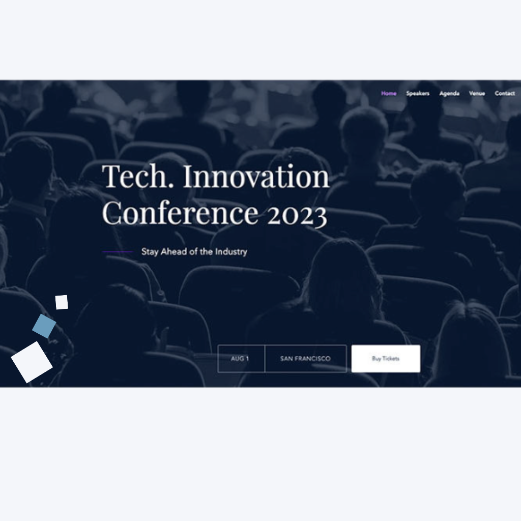 Informer le visiteur sur un événement grâce à la landing page - Tech. Innovation Conference 2023.