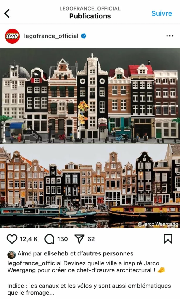 Post Instagram Lego : analyse de la rédaction web