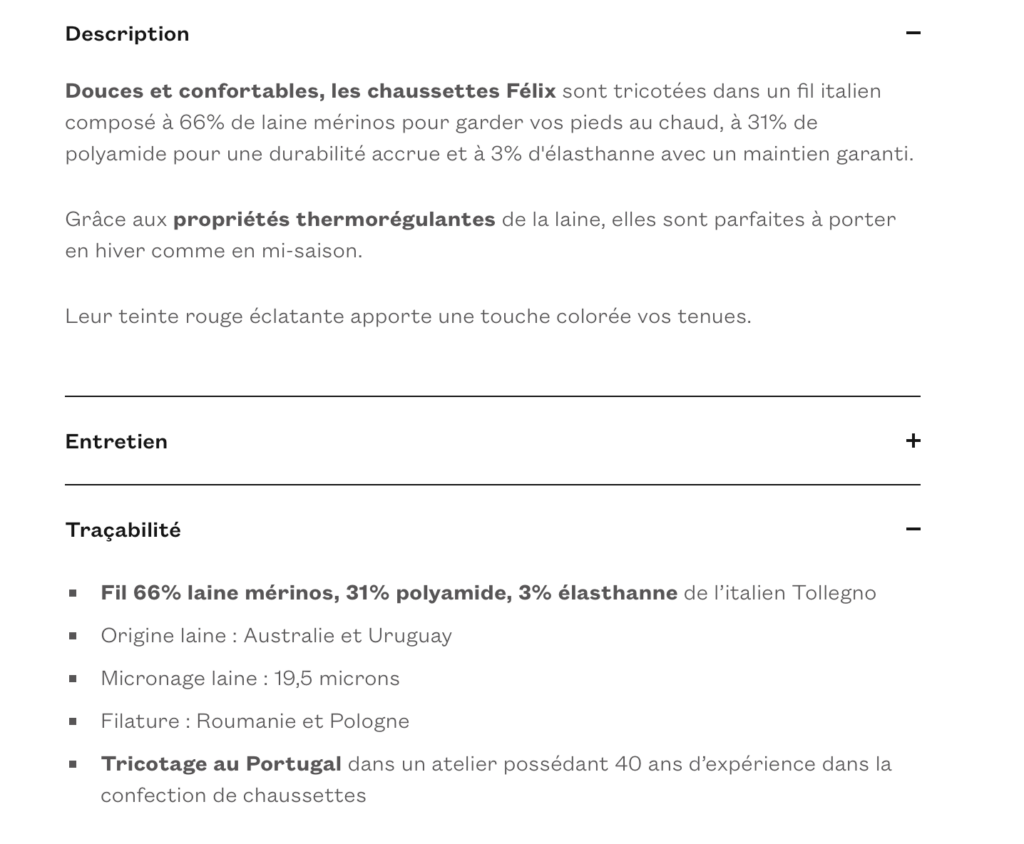 Exemple copywriting fiche produit BonneGueule